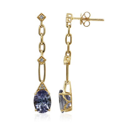 14K Unheated Tanzanite Gold Earrings (CIRARI)