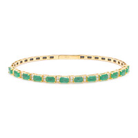 14K AAA Zambian Emerald Gold Bangle (CIRARI)