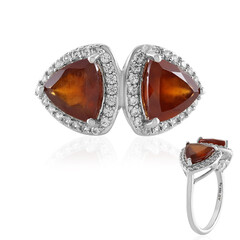 Hessonite Garnet Silver Ring