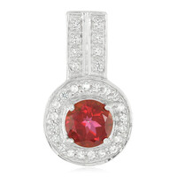 Cherry Topaz Silver Pendant