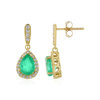 18K Ethiopian Emerald Gold Earrings (AMAYANI)