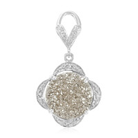 Platinum Glitter Quartz Silver Pendant