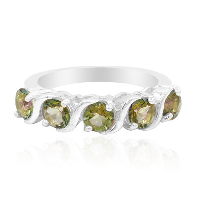 Green Mystic Quartz Silver Ring