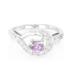 Unheated Ceylon Purple Sapphire Silver Ring