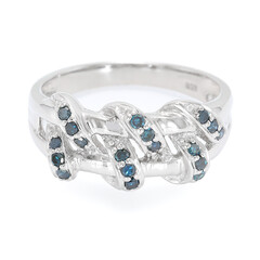 Royal Blue Diamond Silver Ring