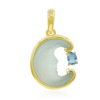 9K Blue Chalcedony Gold Pendant (Glenn Lehrer)