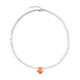 Orange Spiny Oyster Shell Silver Necklace