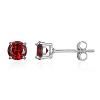 Mozambique Garnet Silver Earrings