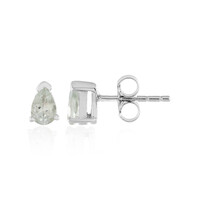 Green Amethyst Silver Earrings