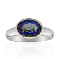 Mystic Blue Quartz Silver Ring