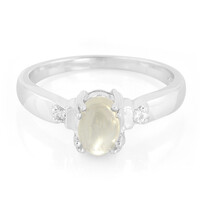 Green Moonstone Silver Ring