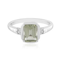 Green Amethyst Silver Ring