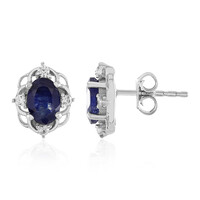 Madagascar Blue Sapphire Silver Earrings