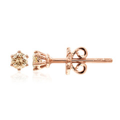 9K SI1 Argyle Rose De France Diamond Gold Earrings