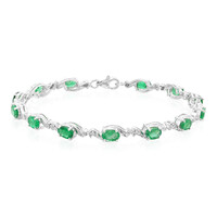 Zambian Emerald Silver Bracelet