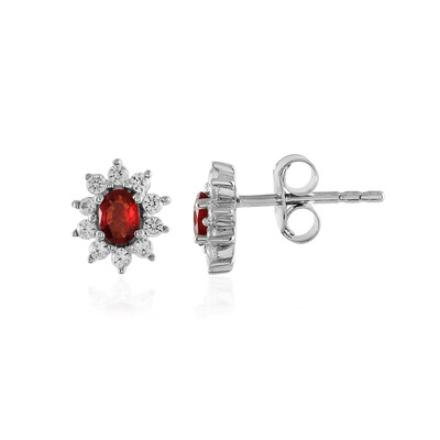 Tanzanian Ruby Silver Earrings