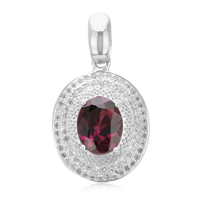 Magenta Garnet Silver Pendant