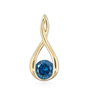 9K SI2 Blue Diamond Gold Pendant