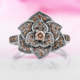 9K SI1 Argyle Rose De France Diamond Gold Ring (Annette)