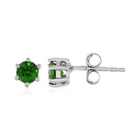 Russian Diopside Silver Earrings