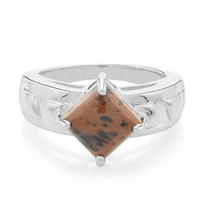 Mahogany Obsidian Silver Ring