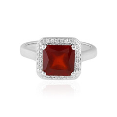 Hessonite Garnet Silver Ring