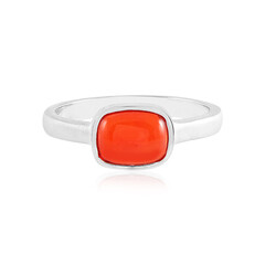 Red Ethiopian Opal Silver Ring