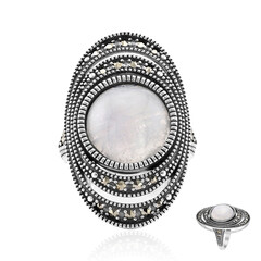 Rainbow Moonstone Silver Ring (Annette classic)