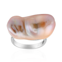 Peach Freshwater Pearl Silver Ring (TPC)