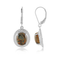 Golden Pietersite Silver Earrings