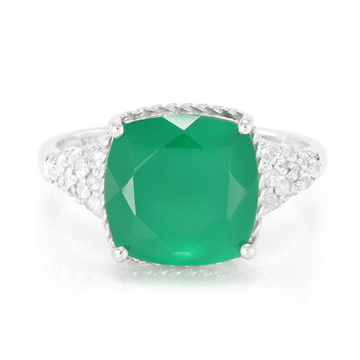 Green Chalcedony Silver Ring