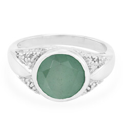 Green Chalcedony Silver Ring