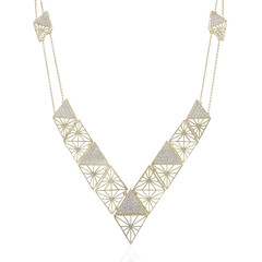 9K Zircon Gold Necklace (Ornaments by de Melo)