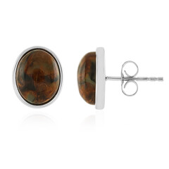 Golden Pietersite Silver Earrings