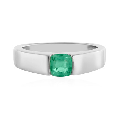 Colombian Emerald Silver Ring