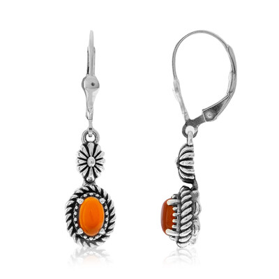 Red Onyx Silver Earrings (Desert Chic)