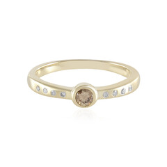 9K SI2 Champagne Diamond Gold Ring