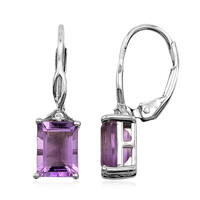 Rose de France Amethyst Silver Earrings