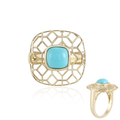 9K Sleeping Beauty Turquoise Gold Ring (Ornaments by de Melo)