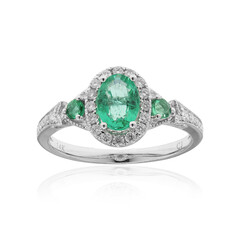 14K AAA Zambian Emerald Gold Ring (CIRARI)