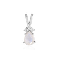 Rainbow Moonstone Silver Pendant