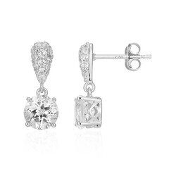 White Topaz Silver Earrings