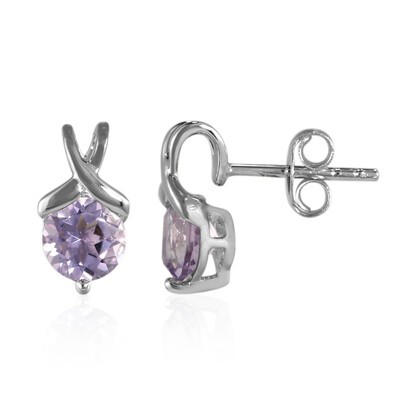 Rose de France Amethyst Silver Earrings