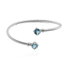 Sky Blue Topaz Silver Bangle