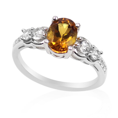 Cognac Scapolite Silver Ring