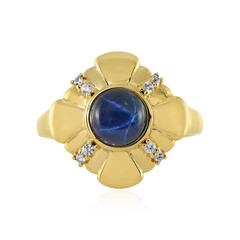 Blue Star Sapphire Silver Ring