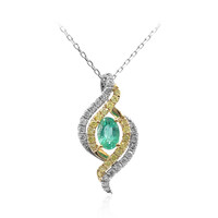 10K AAA Zambian Emerald Gold Necklace