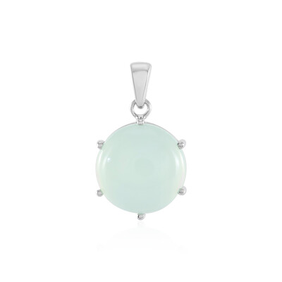 Aqua Chalcedony Silver Pendant