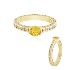 Yellow Beryl Silver Ring