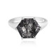 Black Rutile Quartz Silver Ring